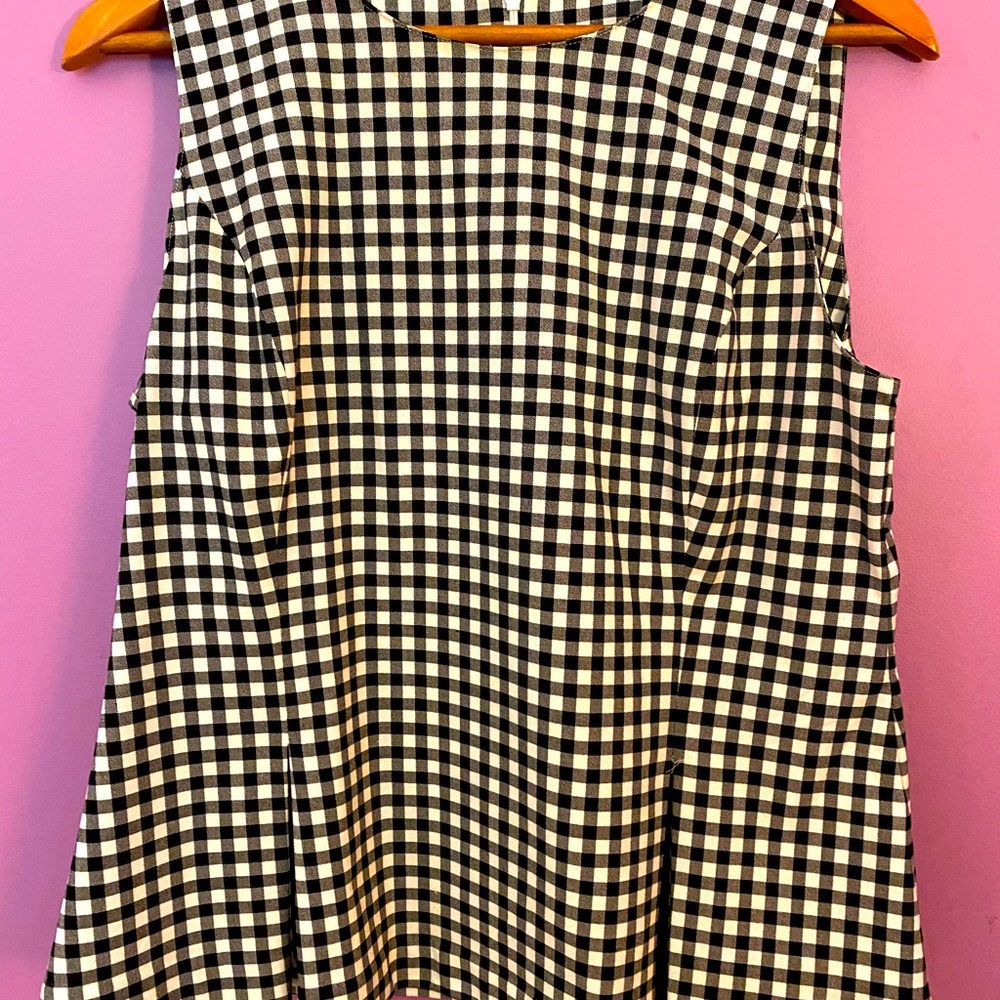Ann Taylor black and white check tank top size 10